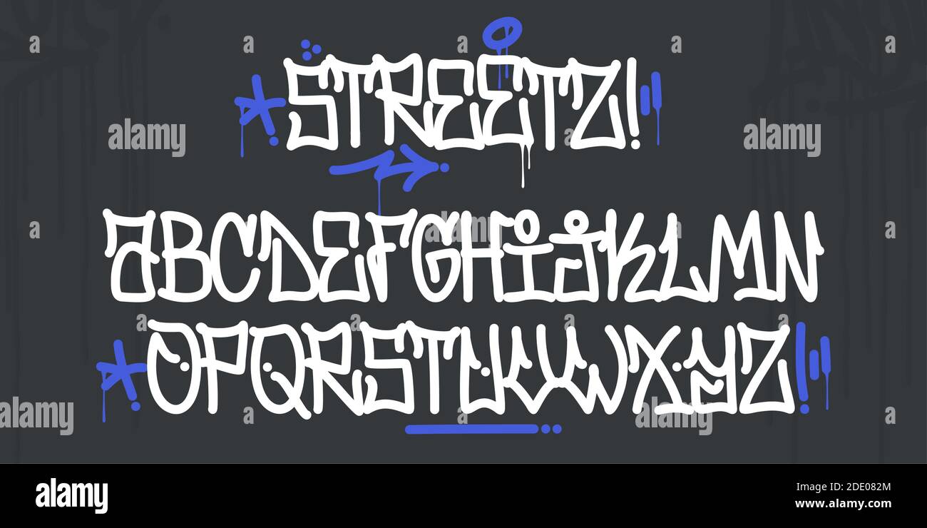 Fat Handwritten Doodle Graffiti And Street Art Style Font Alphabet