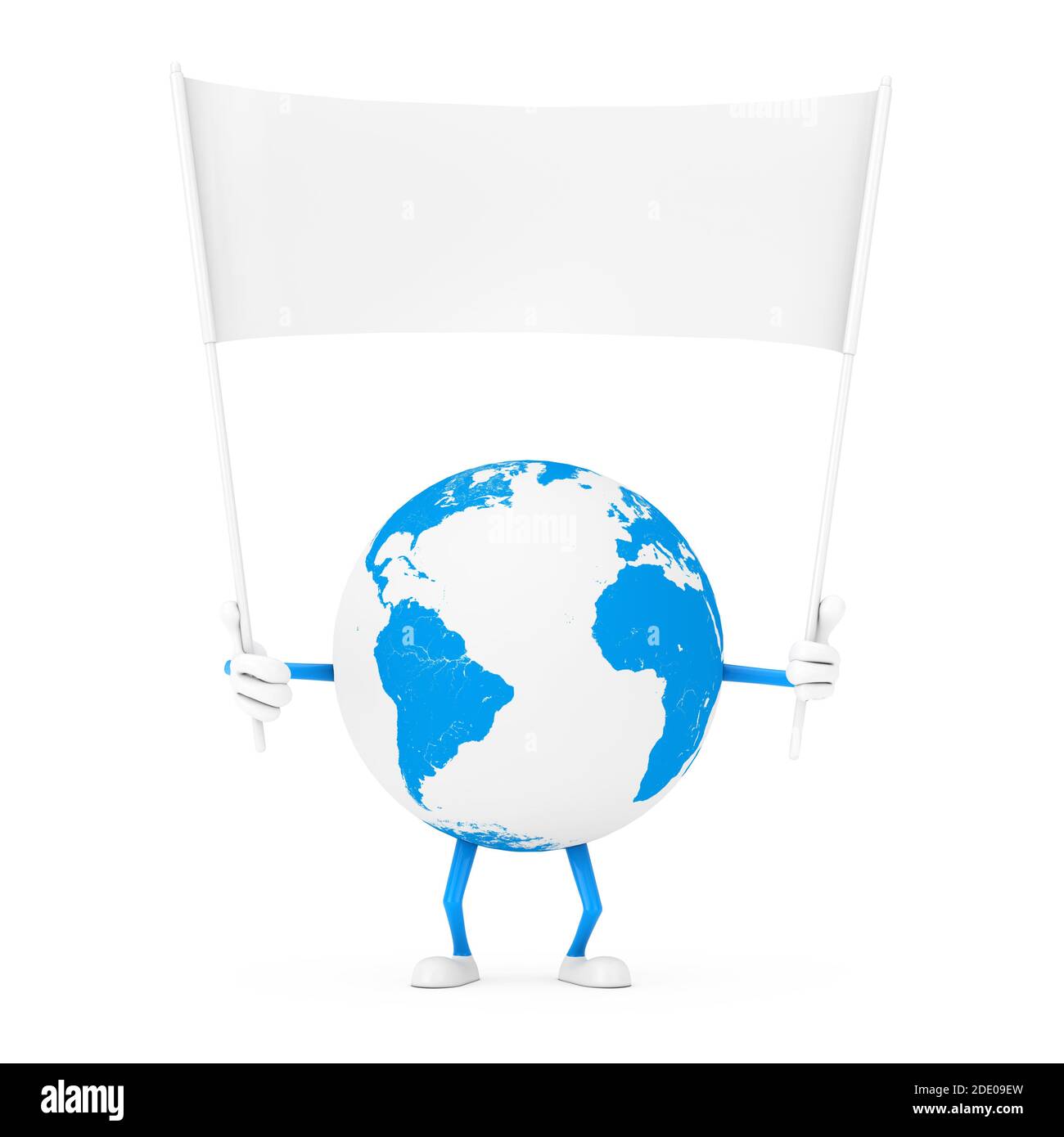 Character Map Blank Space Earth Globe Character Mascot And Empty White Blank Banner With Free Space  For Your Design On A White Background. 3D Rendering Stock Photo - Alamy