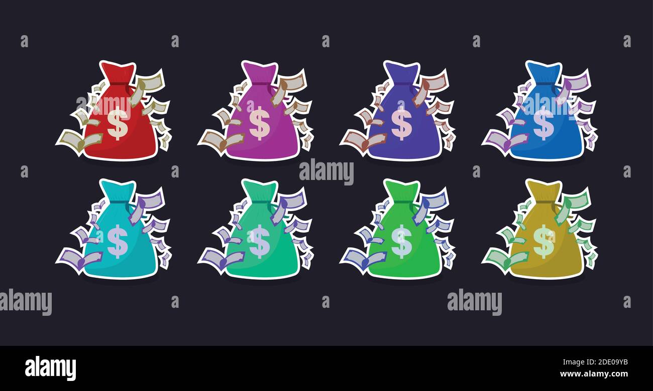 NEW!!!! Dollar money bag icon set vector isolated Stock Vector Image ...