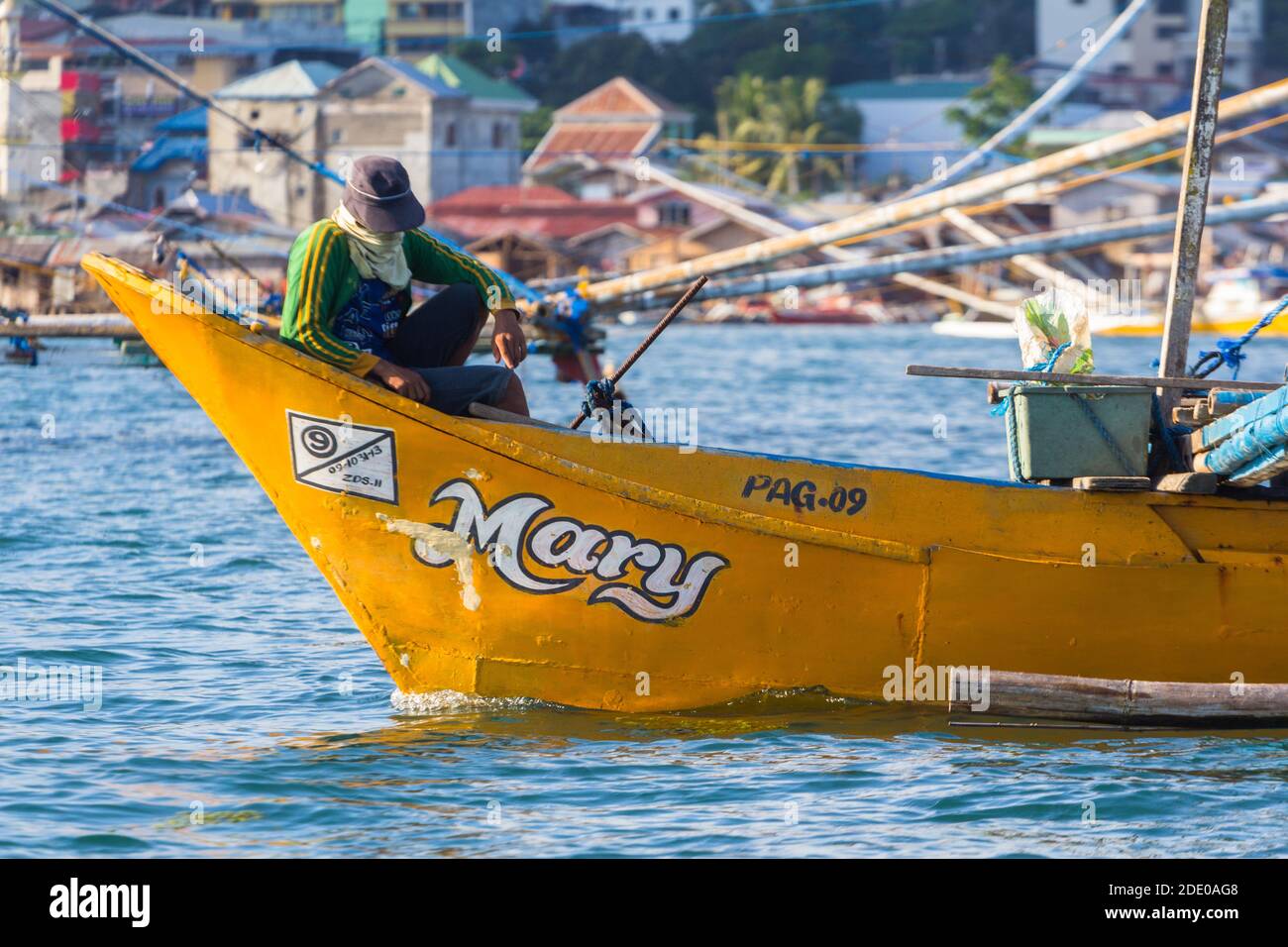 A fishing boat plying the waters off Pagadian City, Philippines Stock Photo