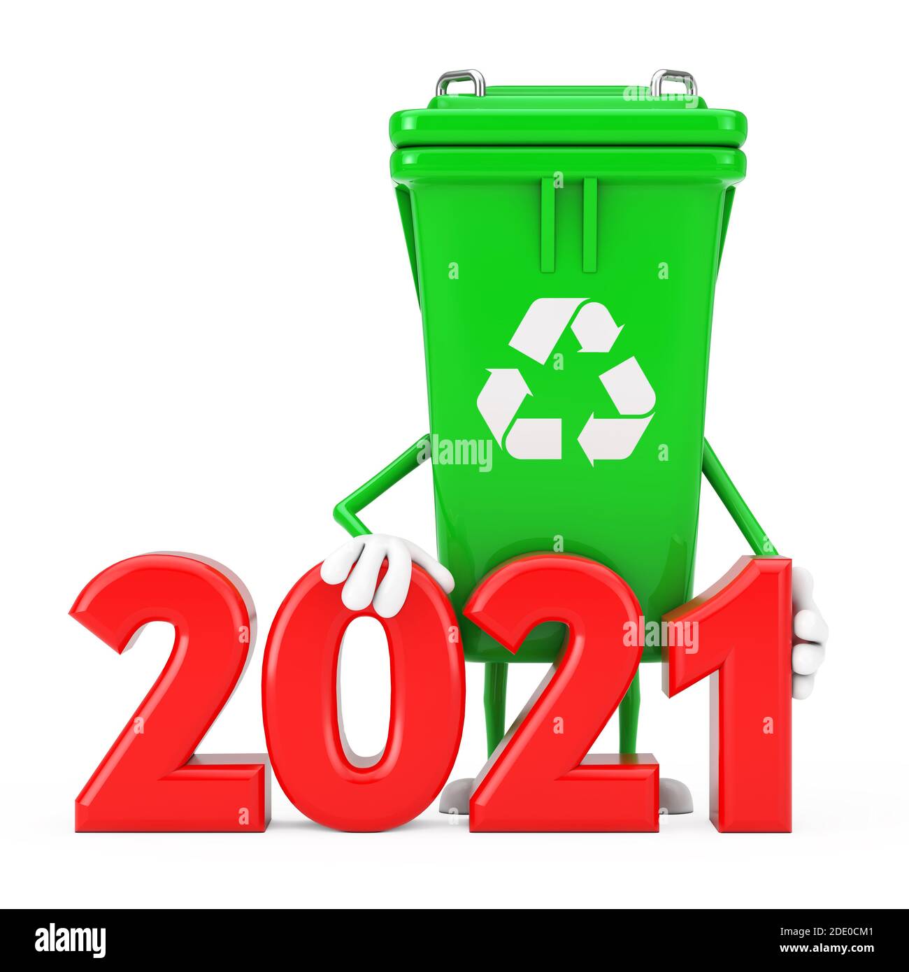 Recycle Sign Green Garbage Trash Bin Character Mascot with 2021 New ...