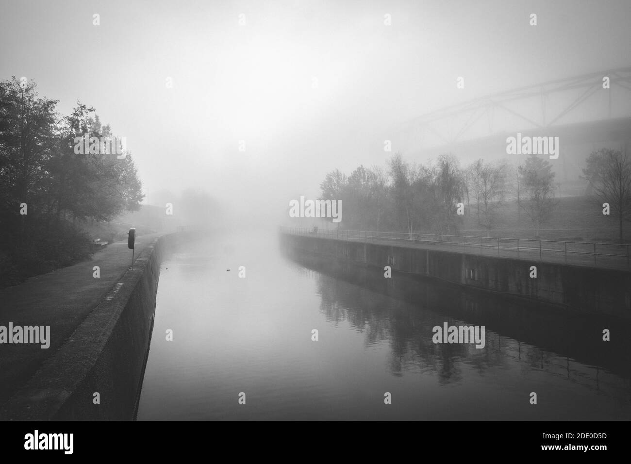 London Stadium, Queen Elizabeth Olympic Park, in mist and fog. November 2020 London, England, United Kingdom, Europe Stock Photo