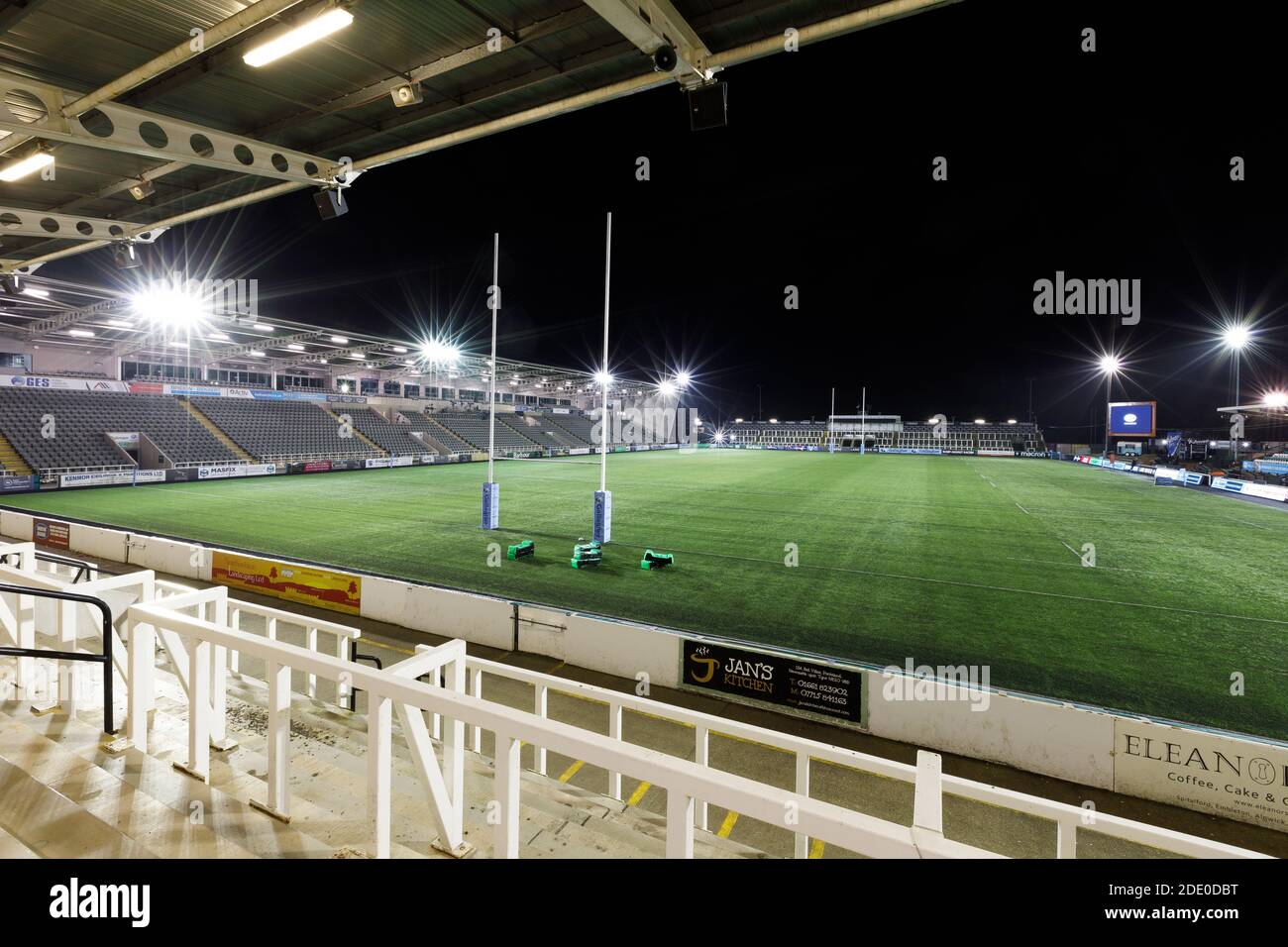 Newcastle, UK. 02nd Nov, 2020. NEWCASTLE UPON TYNE, ENGLAND NOVEMBER 27TH A general shot of Kingston Park prior to the Gallagher Premiership match between Newcastle Falcons and Sale Sharks at Kingston Park, Newcastle on Friday 27th November 2020. (Credit: Chris Lishman | MI News) Credit: MI News & Sport /Alamy Live News Stock Photo