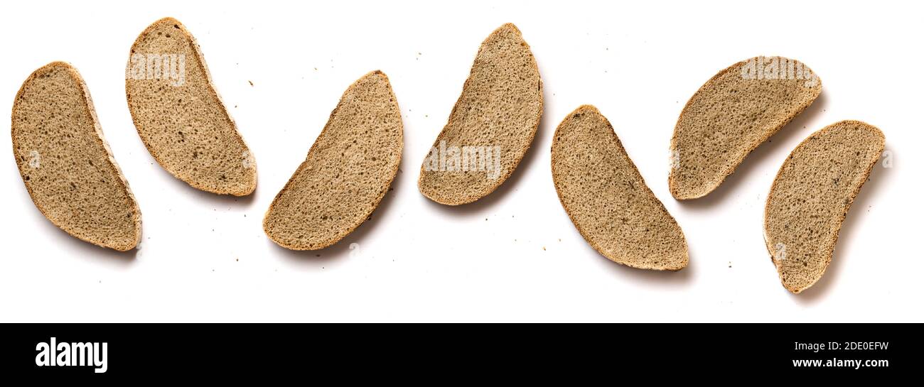 Rye Bread. Slices of sourdough rye bread isolated on white background ...