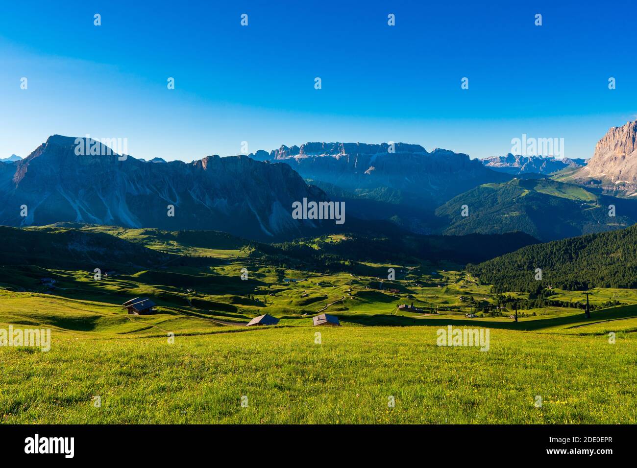 Beautiful alpine countryside. Awesome Alpine landscape with traditional ...