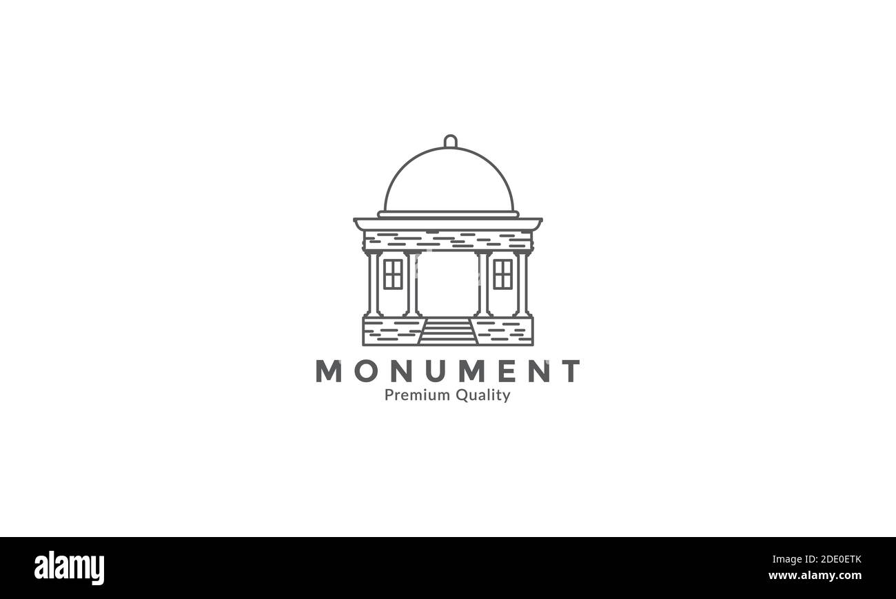 vintage line monument history logo vector icon design illustration Stock Vector