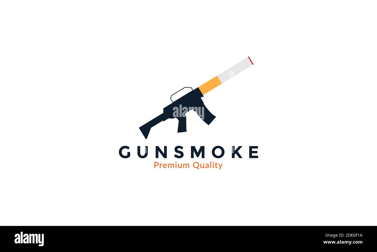 gun and smoke illustration vector Stock Vector