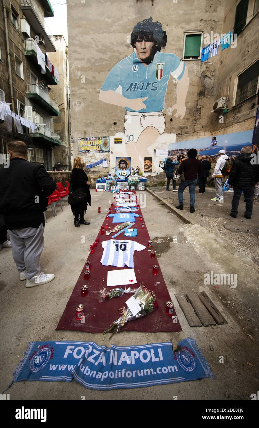 Naples, Italy. 27th Nov, 2020. Naples Death of Maradona "Santo Diego