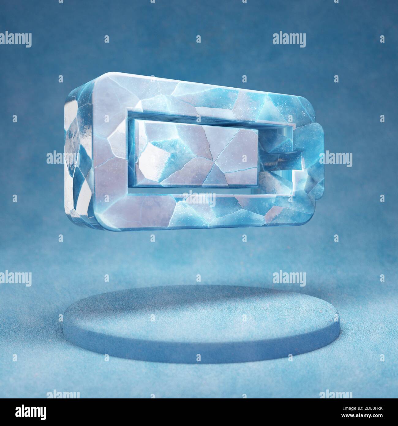 Tree Quarters Battery icon. Cracked blue Ice Tree Quarters Battery symbol  on blue snow podium. Social Media Icon for website, presentation, design  tem Stock Photo - Alamy