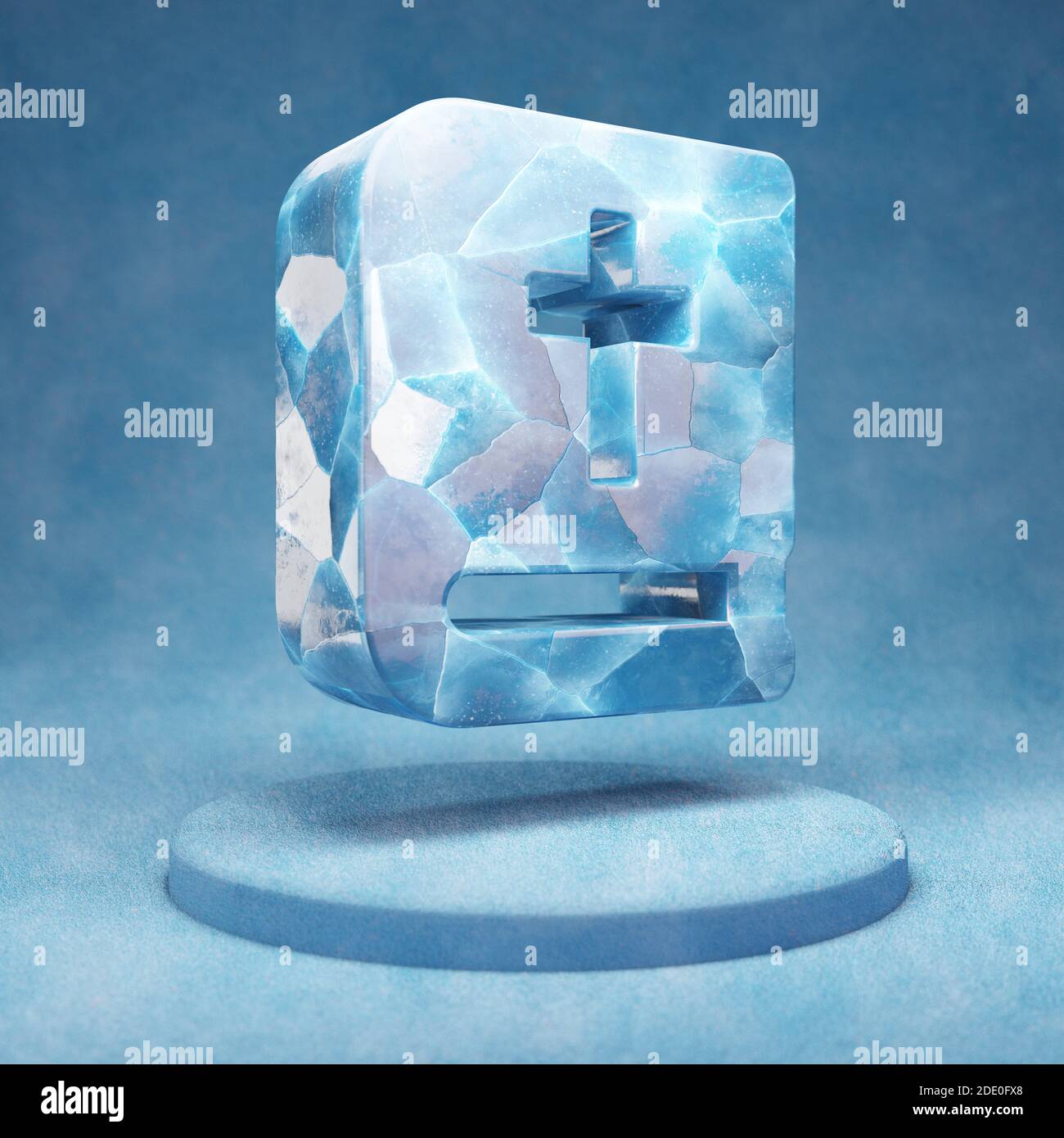 Bible icon. Cracked blue Ice Bible symbol on blue snow podium. Social ...