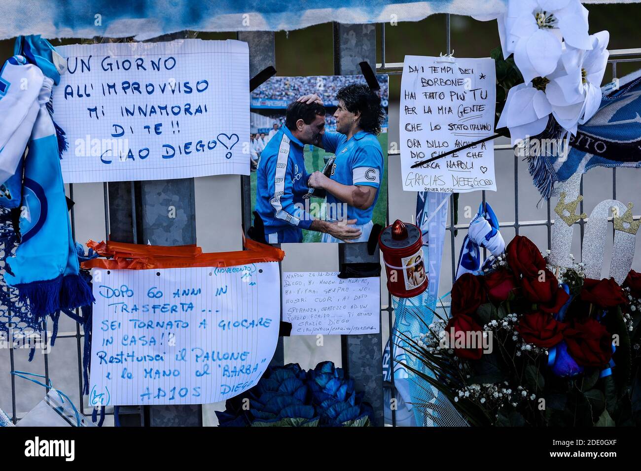 Naples, Italy. 27th Nov, 2020. Naples death Maradona San Paolo stadium