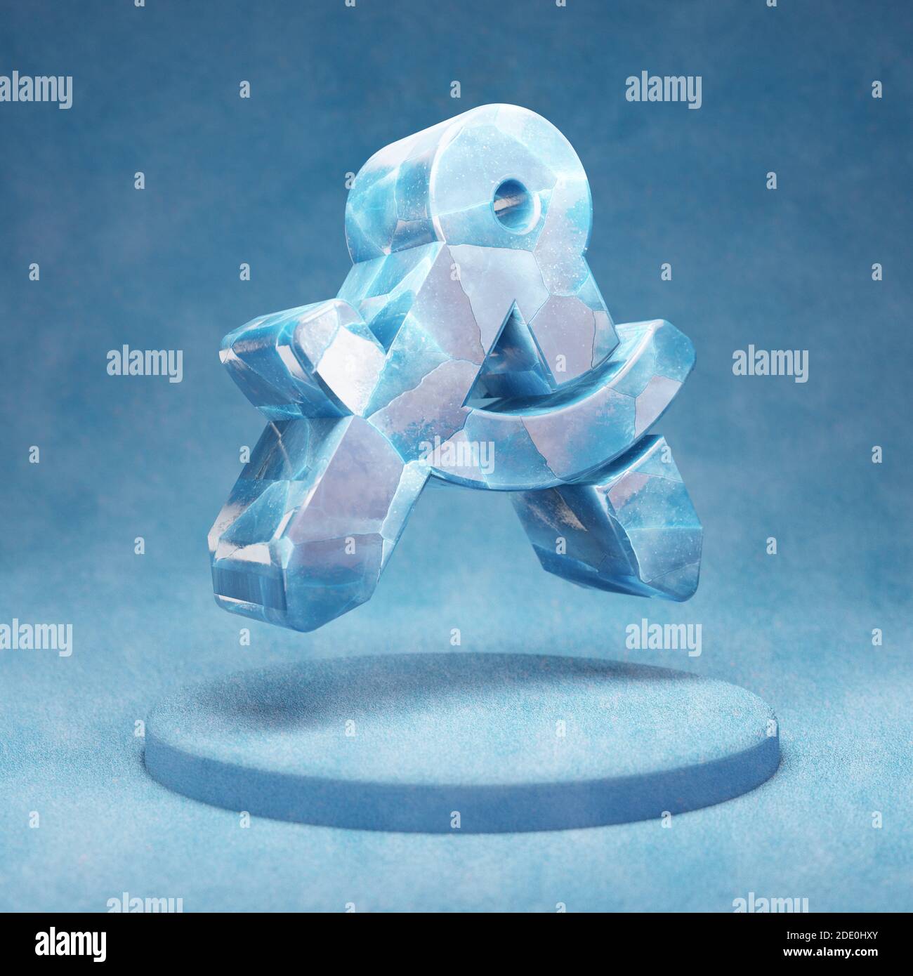 Drafting Compass icon. Cracked blue Ice Drafting Compass symbol on blue ...