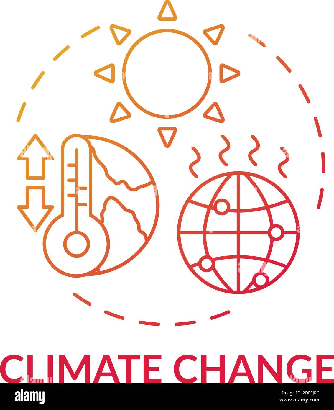 Climate change red gradient concept icon Stock Vector