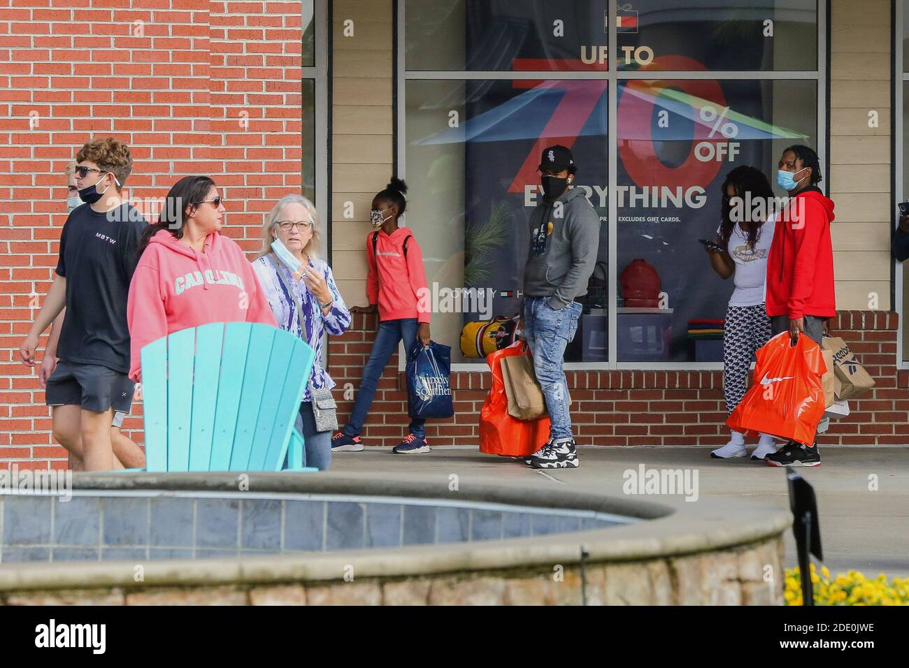 Shoppers wait in line at Tanger Outlets on Black Friday, as the coronavirus  disease (COVID-19) pandemic continues, in Myrtle Beach, South Carolina,  U.S., November 27, 2020. REUTERS/Micah Green Stock Photo - Alamy
