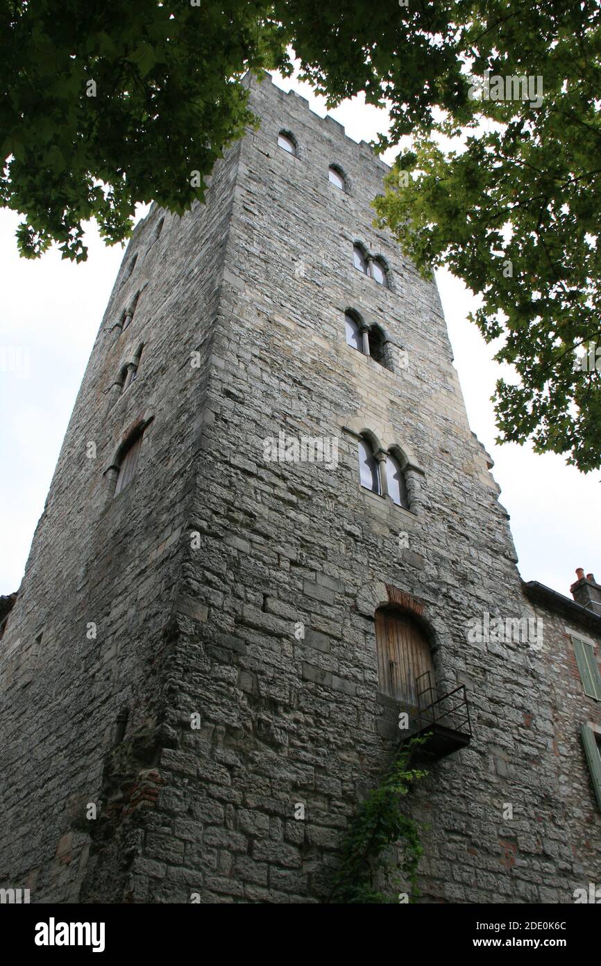 medieval tower (pope john XXII) in cahors (france) Stock Photo