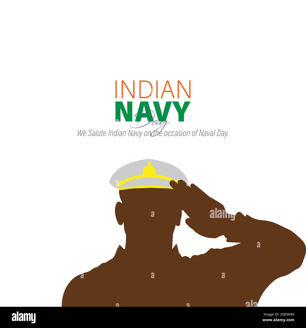 Vector Illustration of Indian Navy Day. December 4. Soldier Saluting Flag. Stock Vector