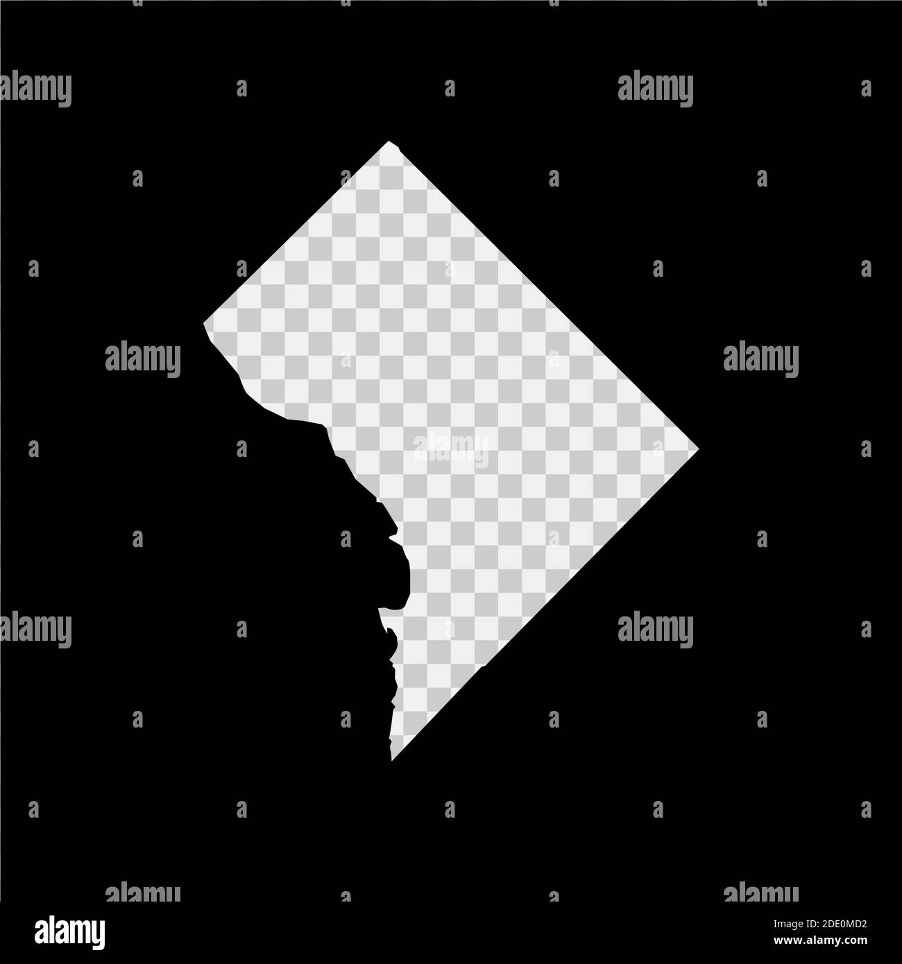 Washington DC or District of Columbia stencil map. Laser cutting