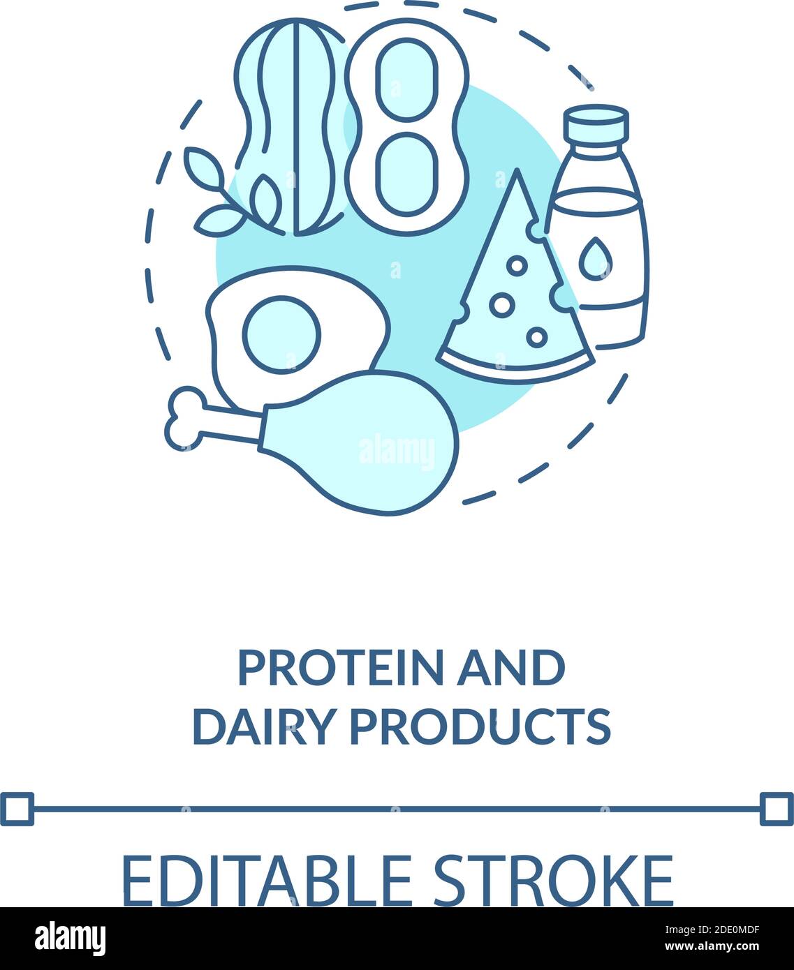 Protein and dairy products concept icon Stock Vector Image & Art - Alamy