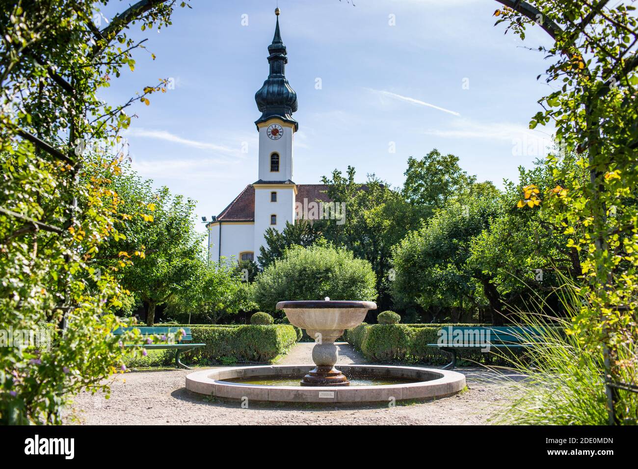 Schlossgarten - Starnberger See - Palace Gardens at Lake Starnberg, Bayern, Germany Stock Photo