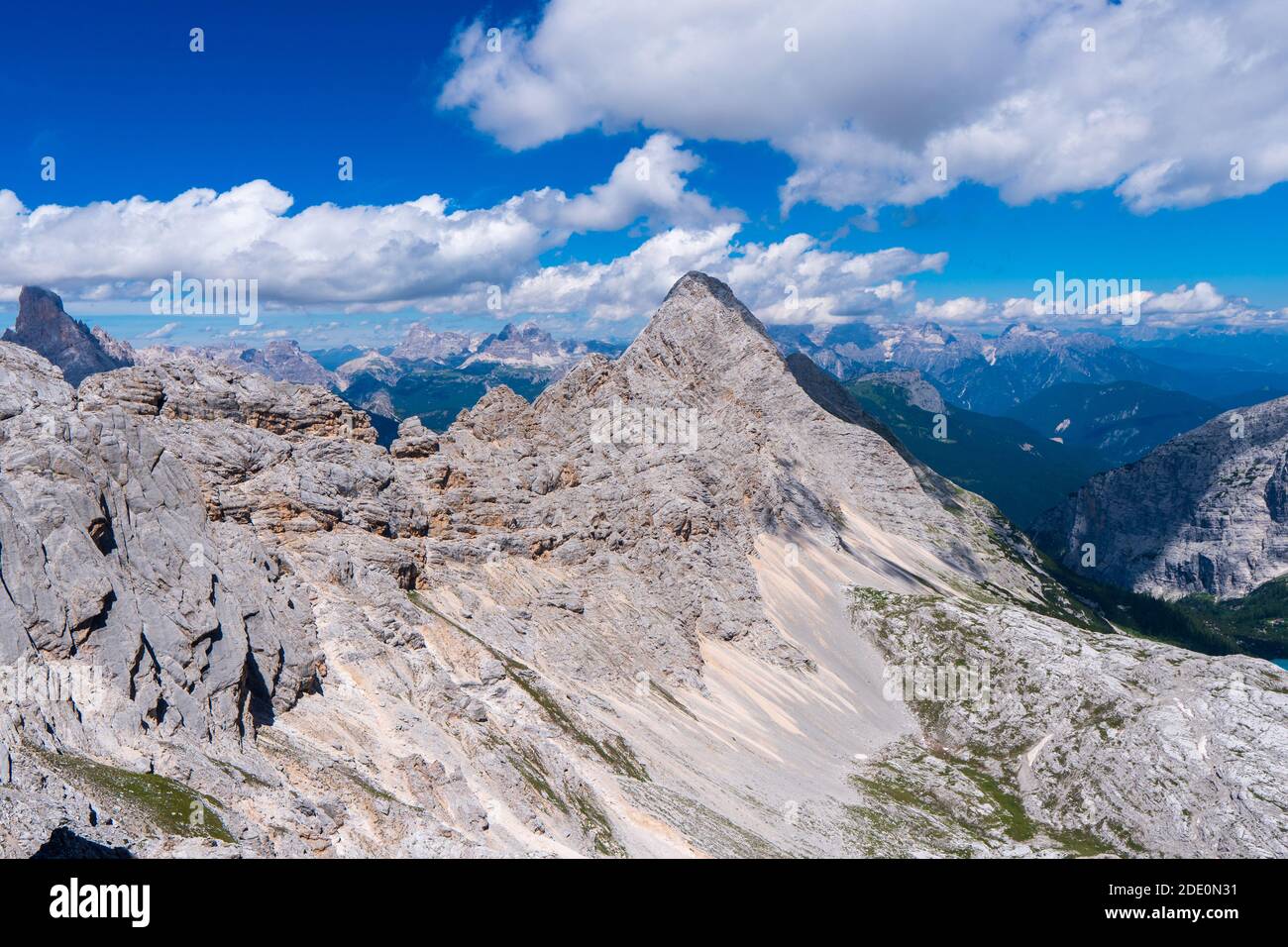 Rock Debris (Talus) in Summer, Punta Nera and Croda Rotta, Dolomites, Alps, Italy Stock Photo