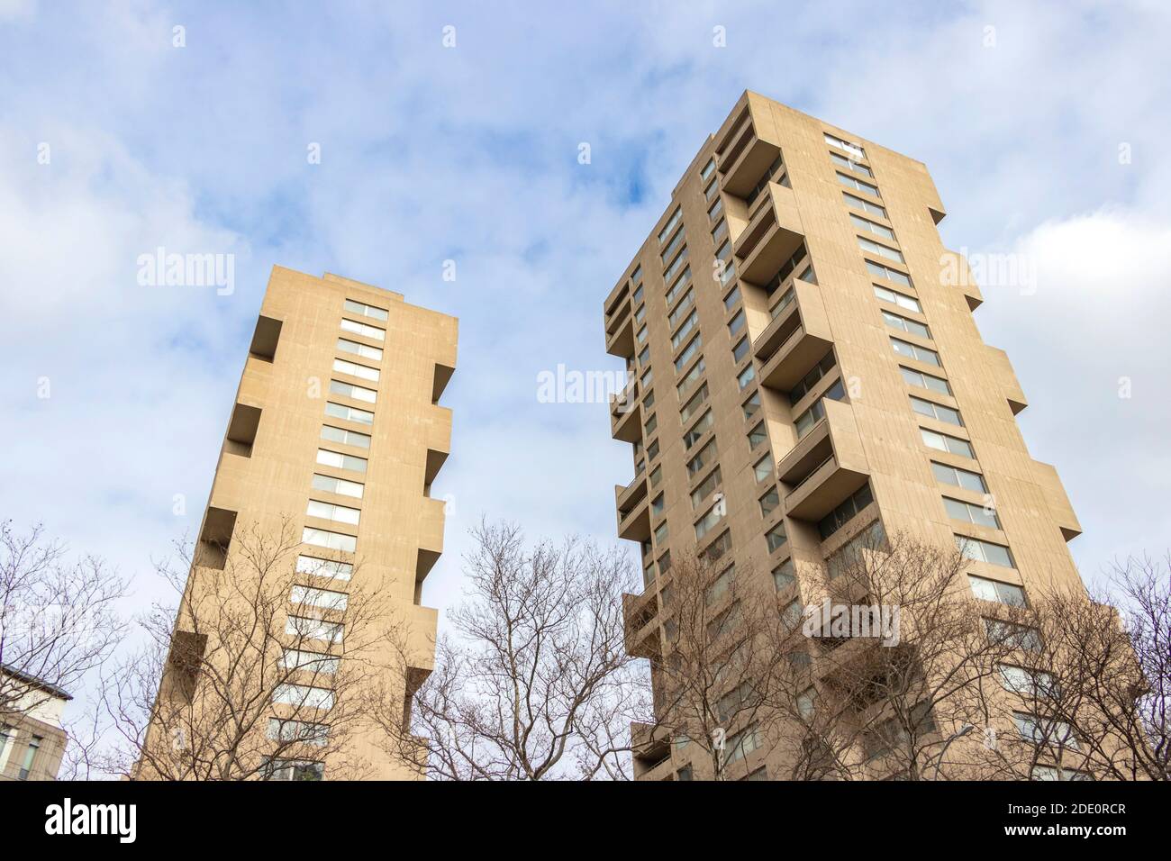 Brutalist concrete apartment buildings in New York City Stock Photo Alamy
