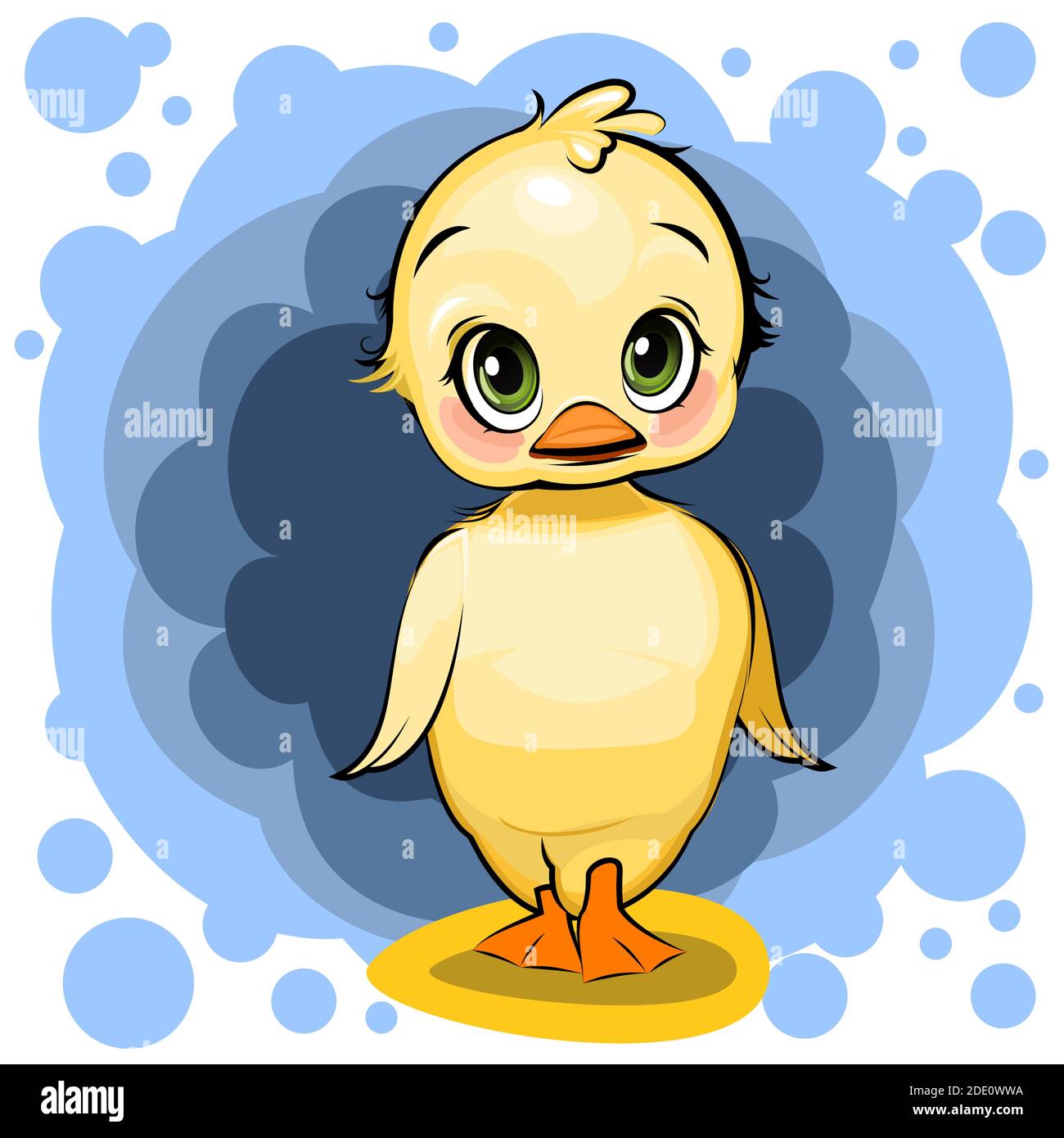duckling girl. Funny chick. Cute and funny baby bird. The isolated object  on a white background. Illustration. Cartoon style. Vector Stock Vector  Image & Art - Alamy