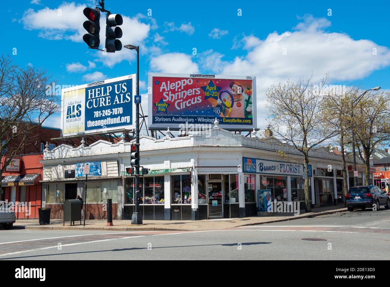 Historic comercial buildings on Essex Street between Newbury Street and