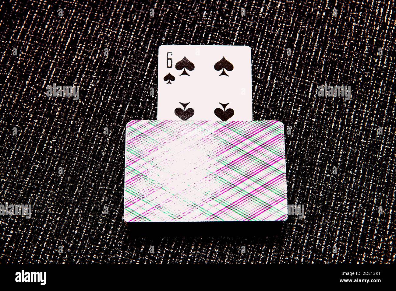 Classic Card Game . Deck of cards with a spade six Stock Photo Alamy