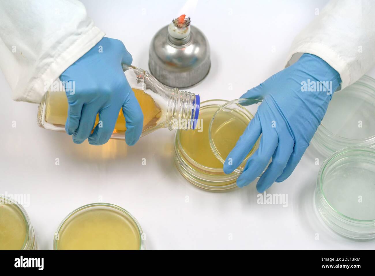 Pour plate plating method Stock Photo Alamy
