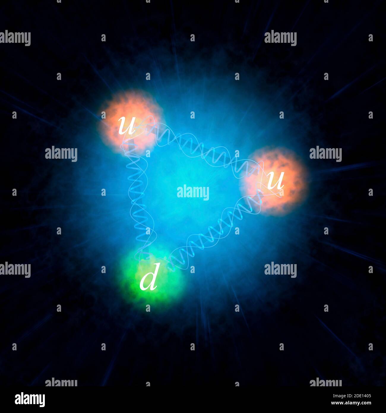 Artwork of the structure of a proton Stock Photo