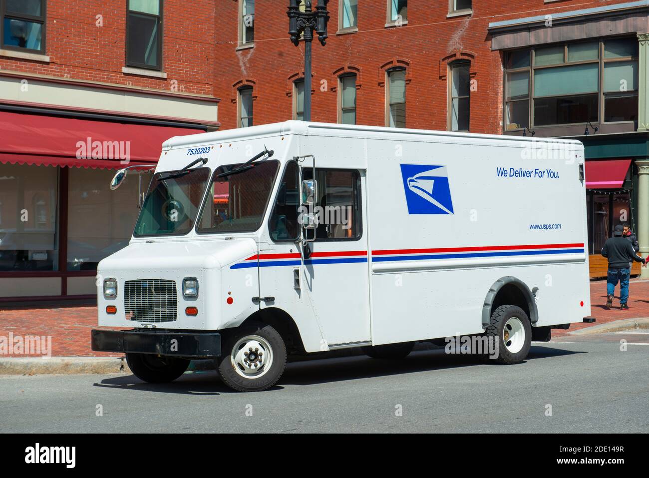 United States Postal Service USPS delivery truck on Essex Street in ...