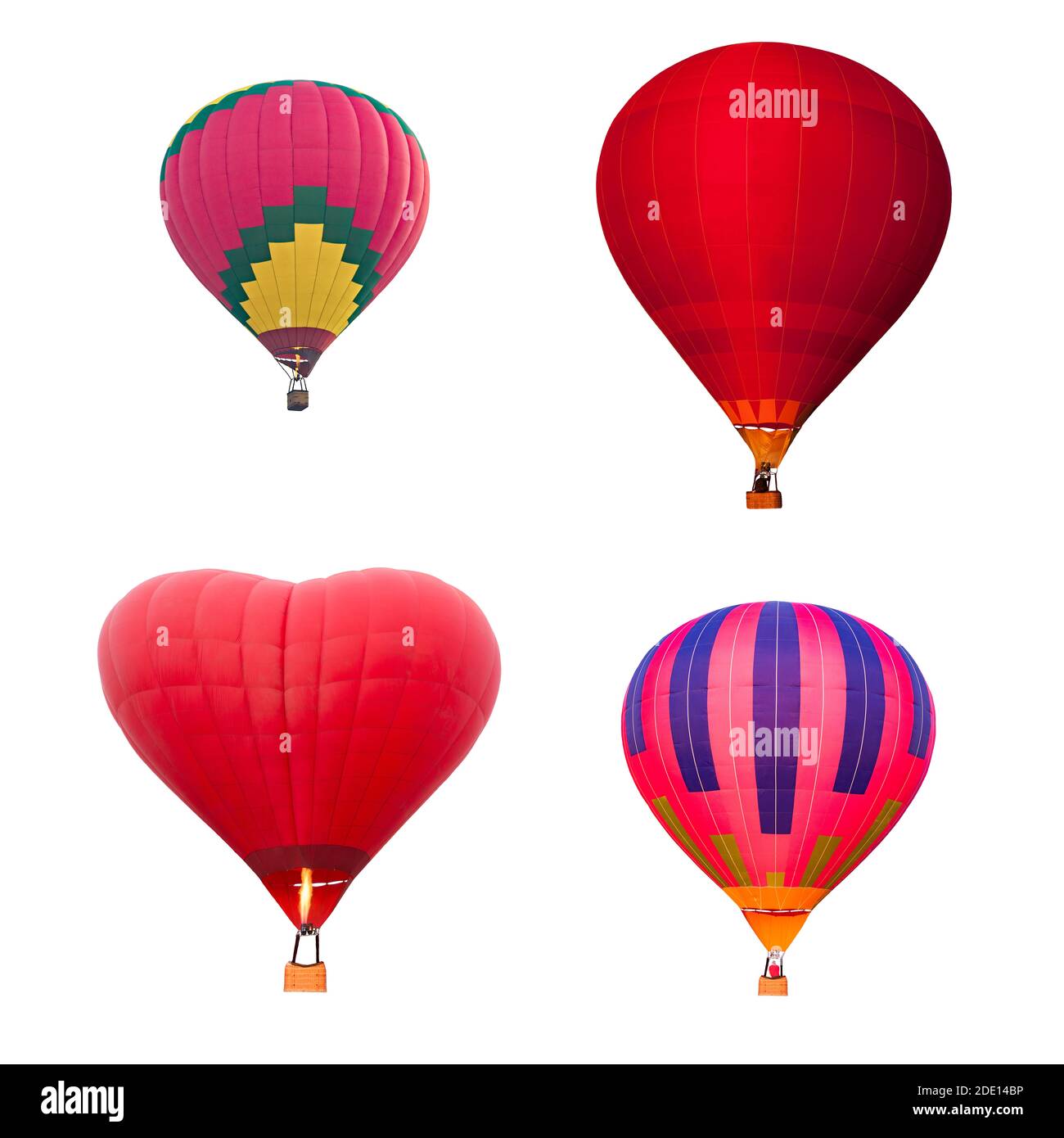 Set of colorful hot air balloon isolated on white background Stock ...