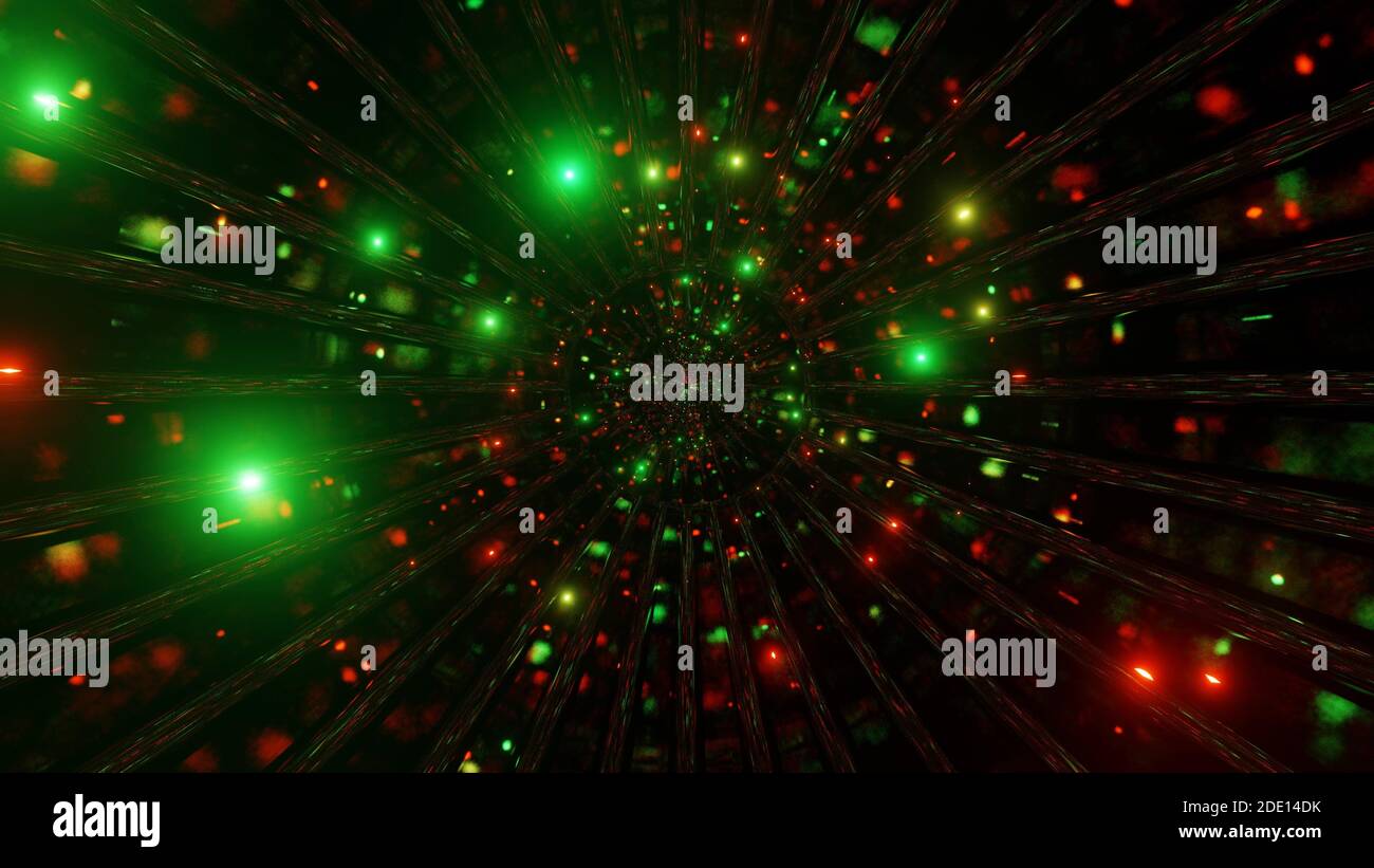 Green orange 4k uhd science fiction glass tunnel with color changing neon  lights 3d illustration live wallpaper background wallpaper Stock Photo -  Alamy