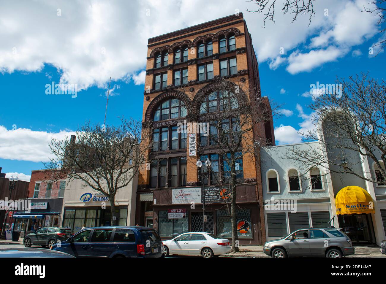 Historic comercial buildings on Essex Street between Amesbury Street