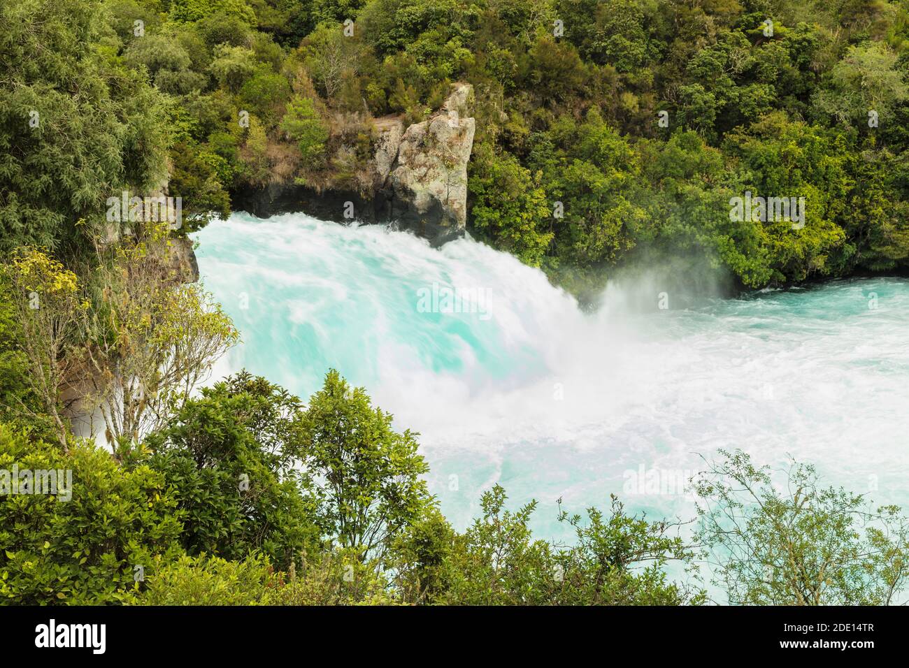 Huka Falls Waterfall, Waikato River, Taupo District, North Island, New Zealand, Pacific Stock Photo