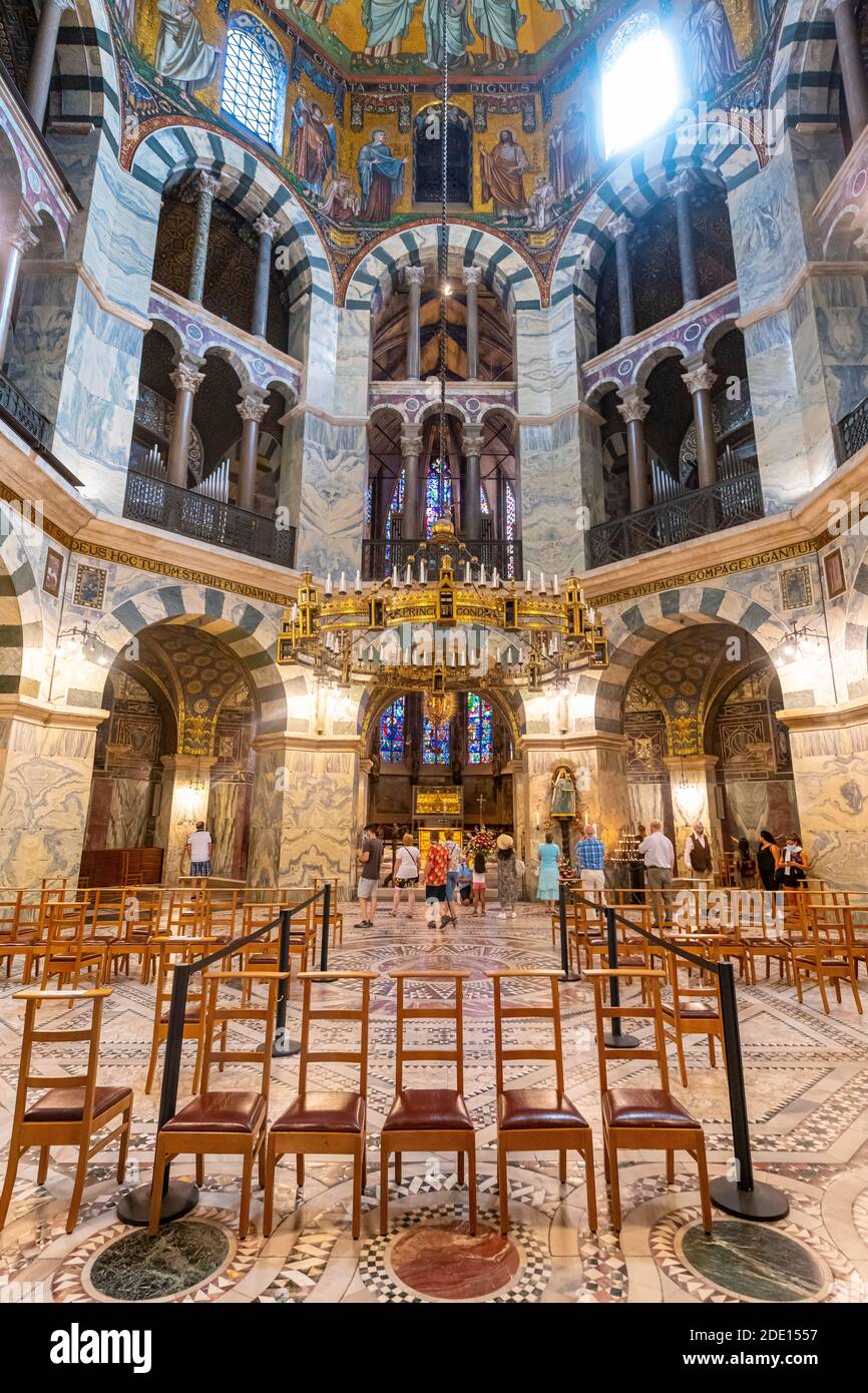 Splendid interior, Aachen Cathedral, UNESCO World Heritage Site, Aachen, North Rhine-Westphalia, Germany, Europe Stock Photo