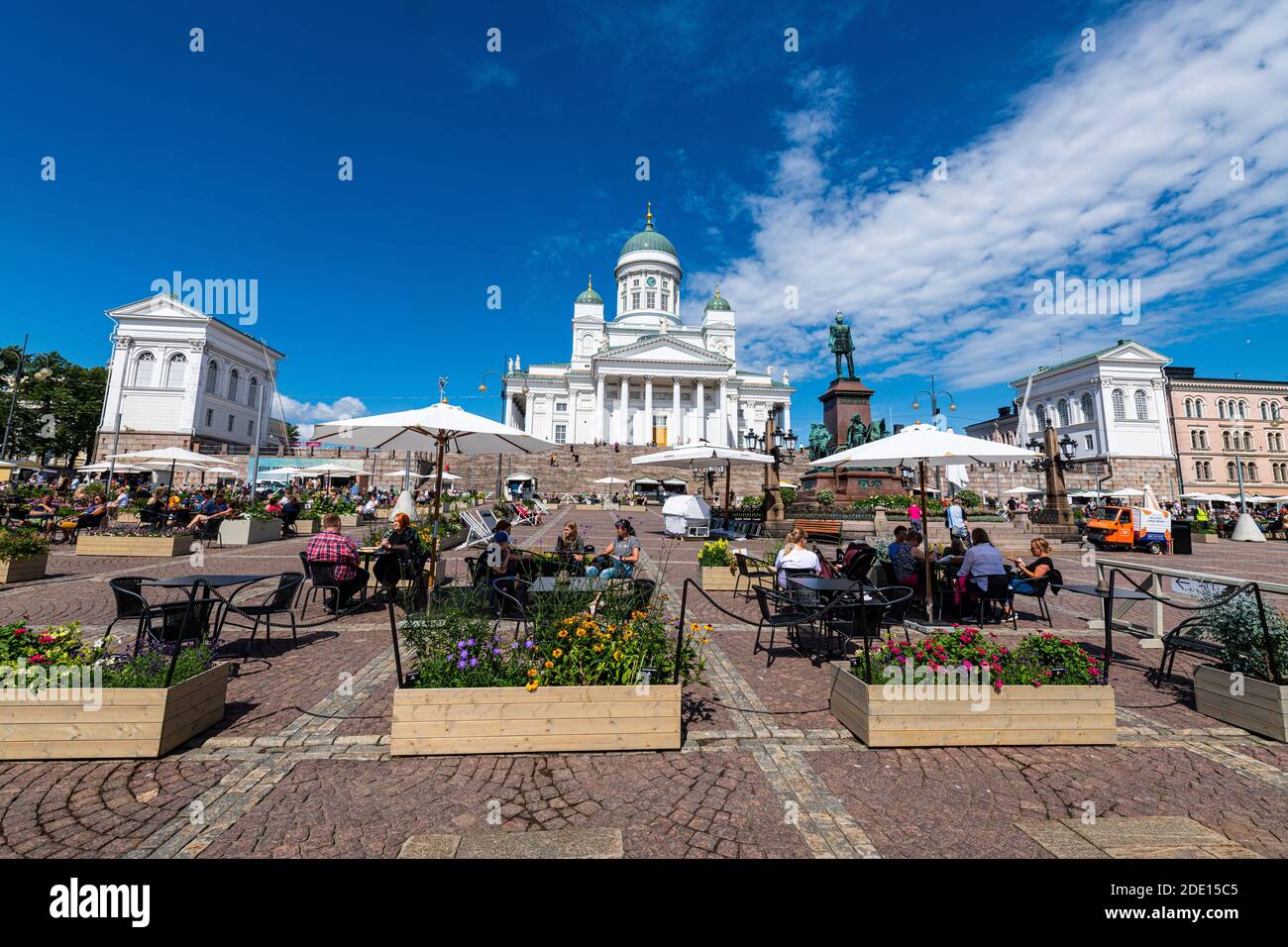 Senate Square in front of the Helsinki Cathedral (Lutheran Cathedral), Helsinki, Finland, Europe Stock Photo