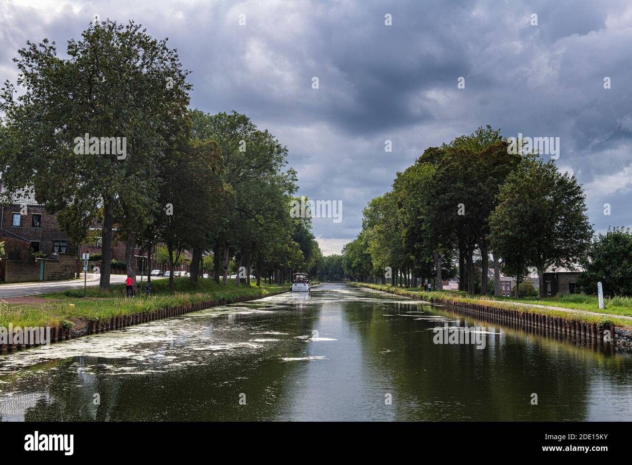 Canal du Centre, UNESCO World Heritage Site, linking Meuse and Scheidt Rivers, Belgium, Europe Stock Photo