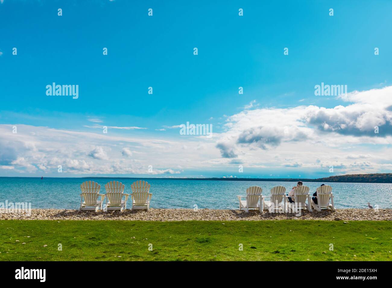 Crystal clear waters and pebbled beaches, Mackinac Island, Michigan, United States of America, North America Stock Photo
