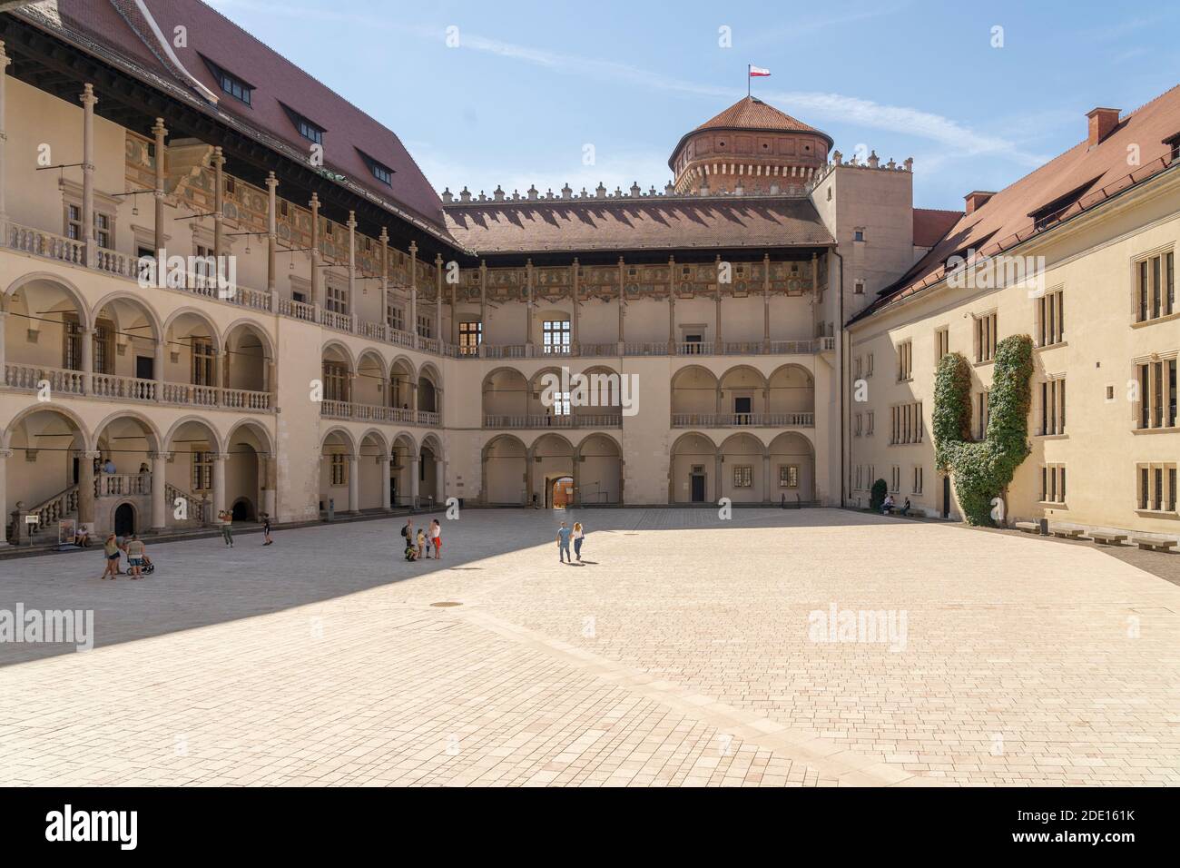 The 16th century Renaissance courtyard, Wawel Castle, UNESCO World Heritage Site, Krakow, Poland, Europe Stock Photo