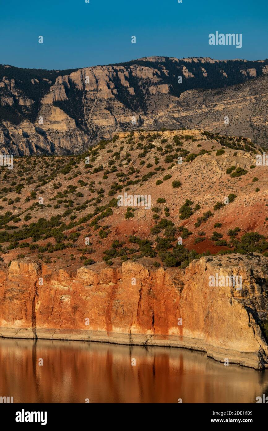 Fishing boats go out from Barry's Landing on Bighorn Lake in Bighorn Canyon National Recreation Area, near Lovell, Wyoming, USA Stock Photo