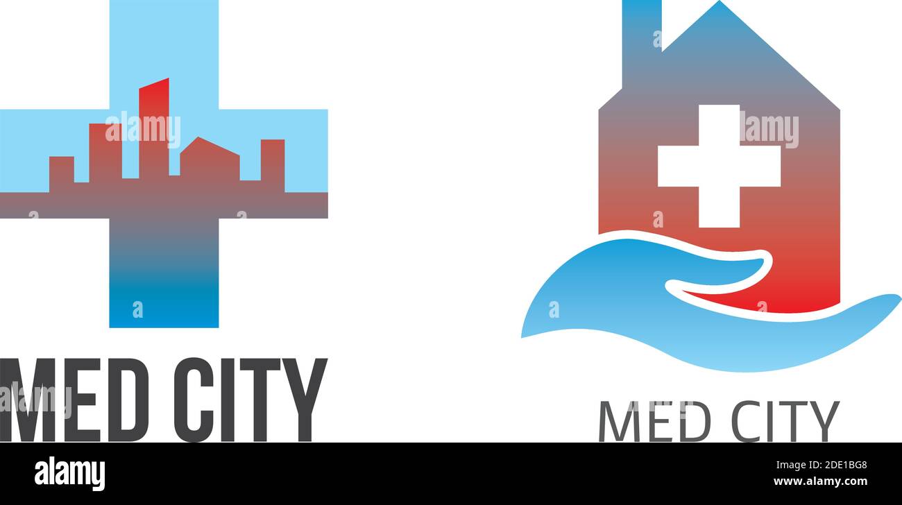 Set logo medicine city template design vector Stock Vector