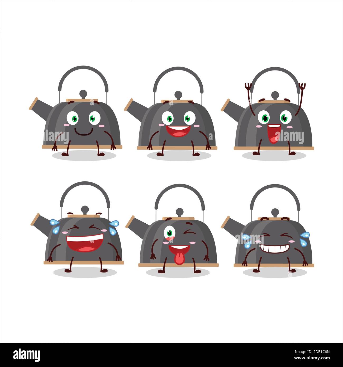 Cartoon character of black teapot with smile expression. Vector ...