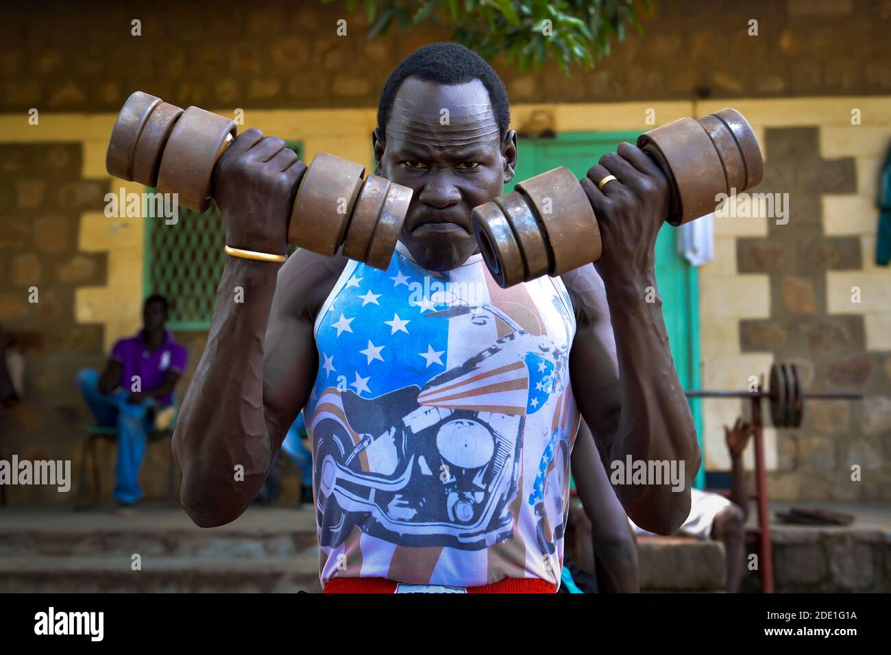 Boxing training session at Juba South Sudan on 06.08.2017 Stock Photo