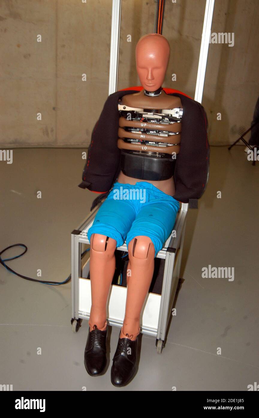 crash test dummy on a seat, test object in the automobile industry