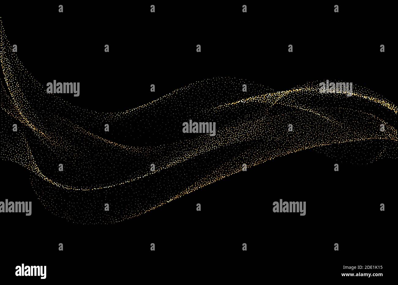 Abstract shiny golden wavy design element. Flow gold wave Stock Vector