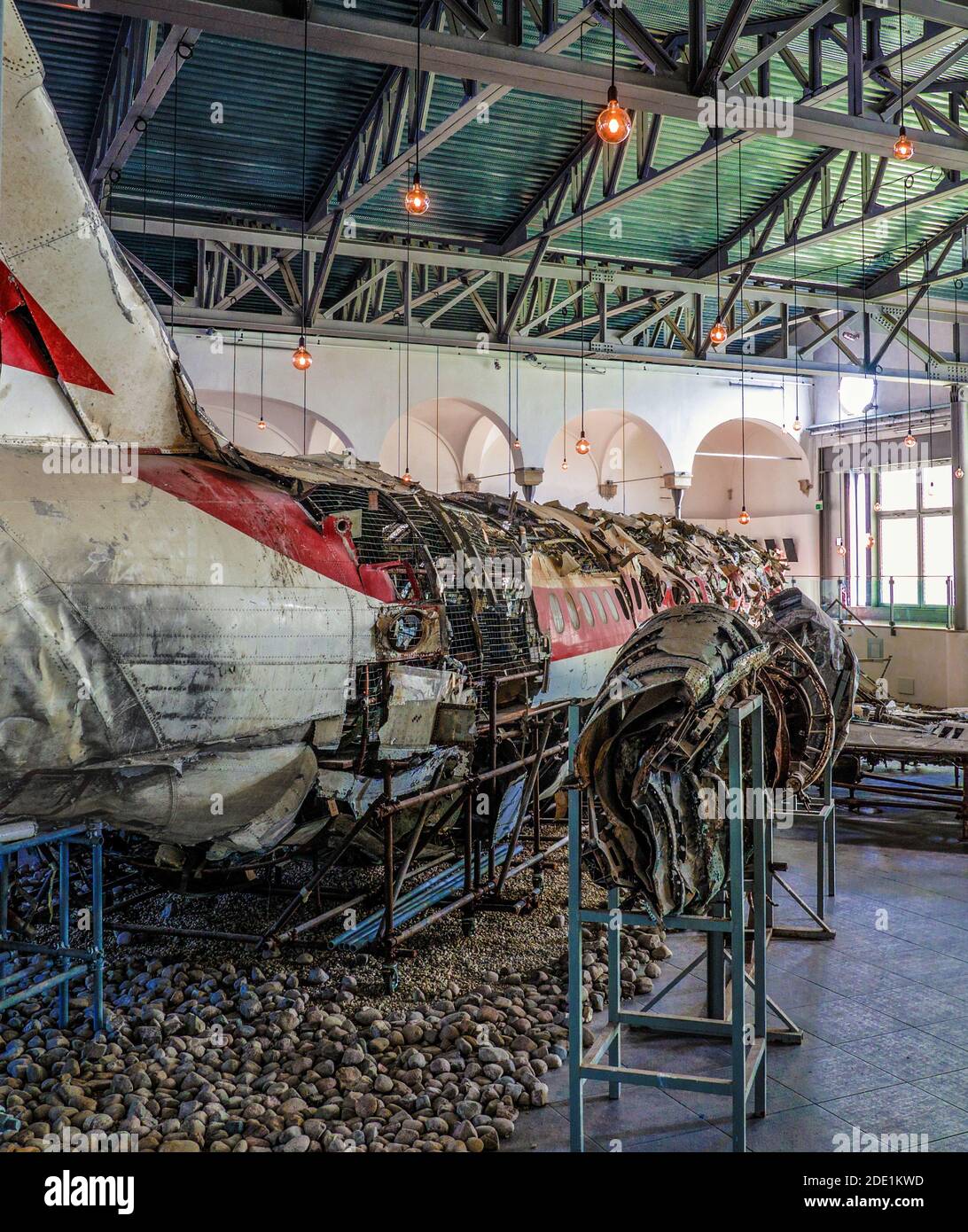Museum of Memory of Bologna.The fuselage of the DC9 shot down in the sky of Ustica on the evening of June 27, 1980 Stock Photo