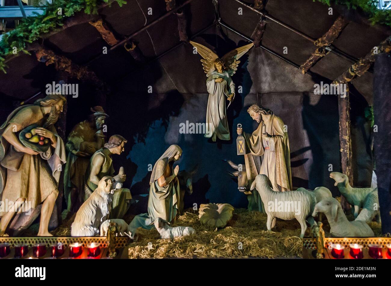Nativity Scene Displayed in a Catholic Church During Christmas Season ...