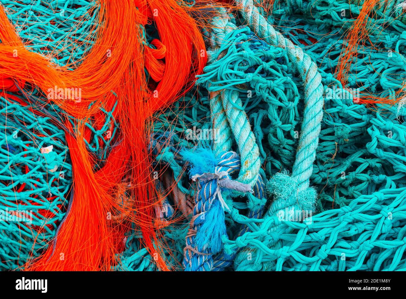 Used Fishing Net Fishing Rope Orange Stock Photo 1296324187