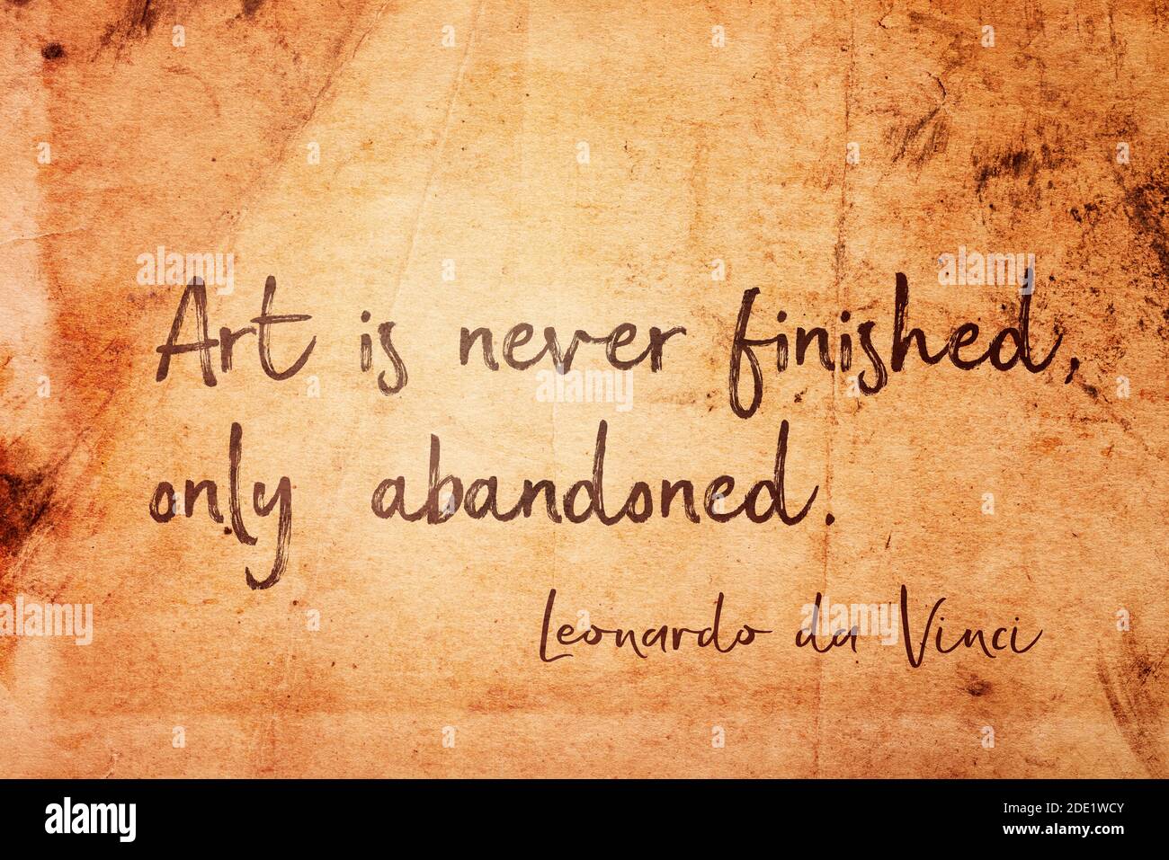 Art Is Never Finished Only Abandoned Ancient Italian Artist Leonardo Da Vinci Quote Printed On Vintage Grunge Paper Stock Photo Alamy Art Is Never Finished Only Abandoned Ancient Italian Artist Leonardo Da Vinci Quote Printed On Vintage Grunge Paper Stock Photo Alamy